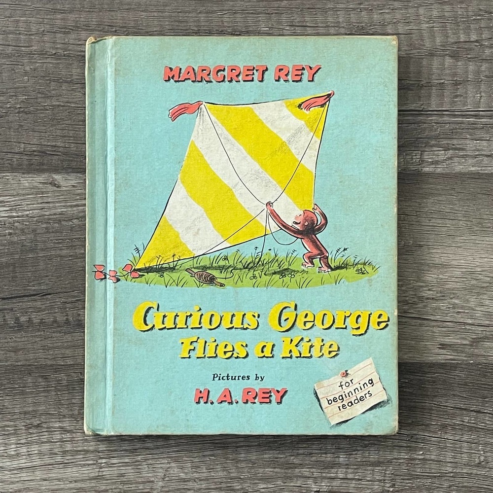 CURIOUS GEORGE FLIES A KITE by MARGRET REY - H.A.REY [ VINTAGE 1958 ]